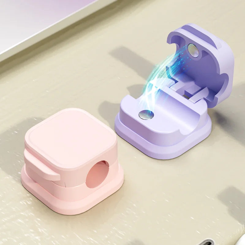 Plastic Desktop Cable Organizer Wall Mounted Rectangle Single Tier