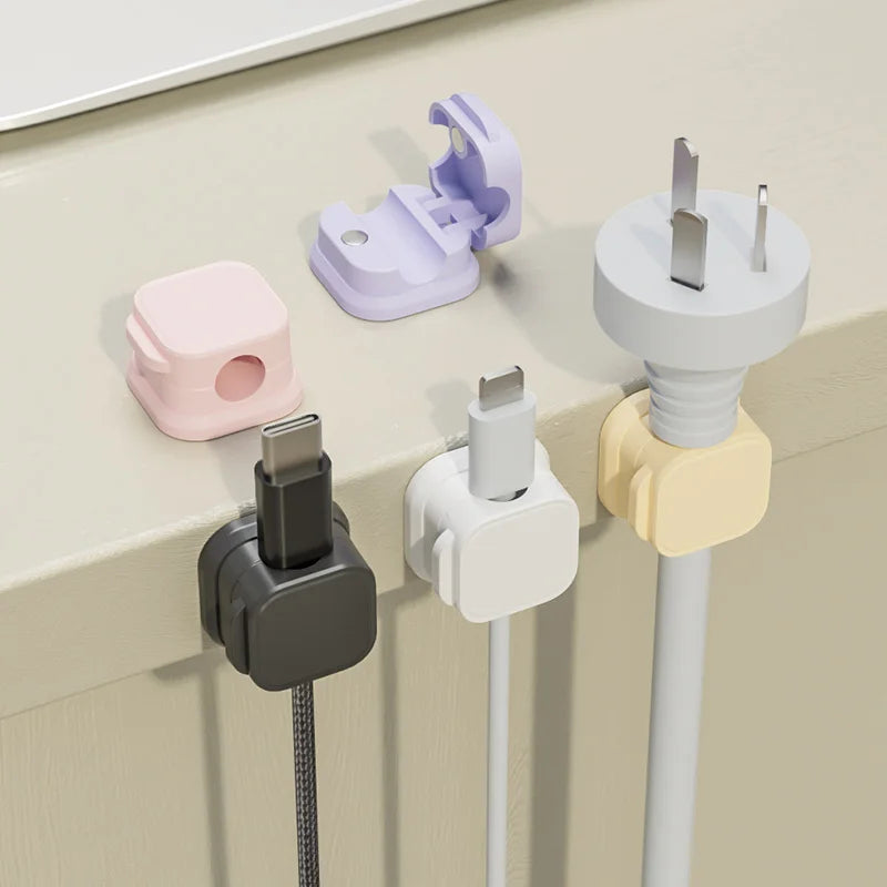 Plastic Desktop Cable Organizer Wall Mounted Rectangle Single Tier