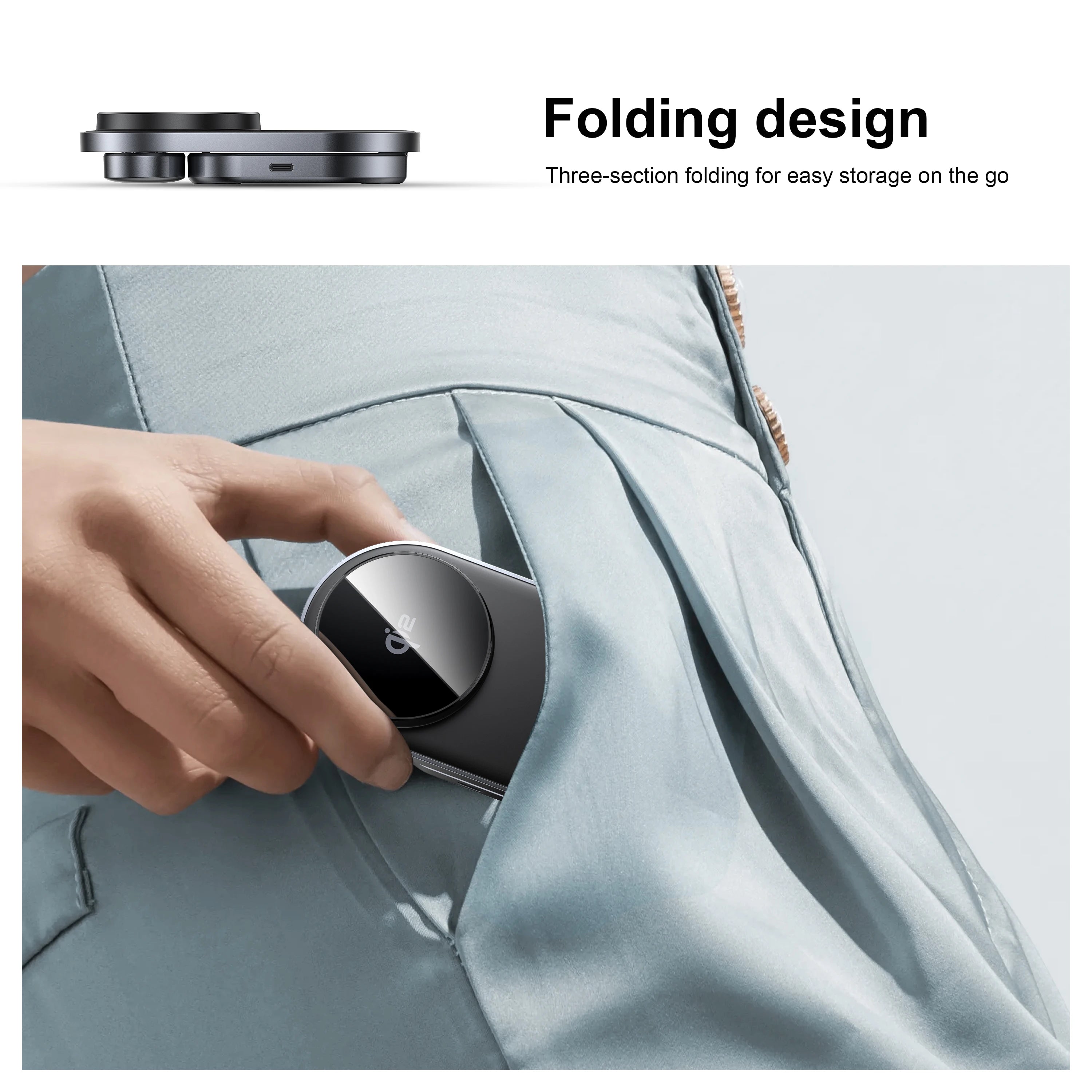 3 in 1 Wireless Charging Station 15W Fast Qi Charger for iPhone Samsung Black