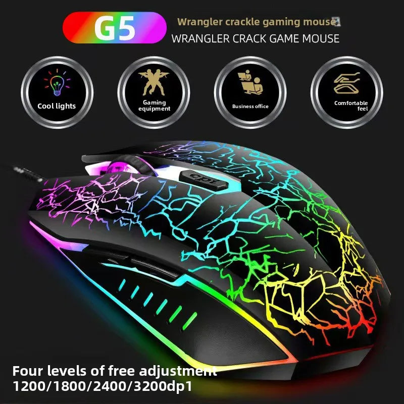 G5 Wired Gaming Mouse 6D 3600 DPI RGB Backlit Ergonomic