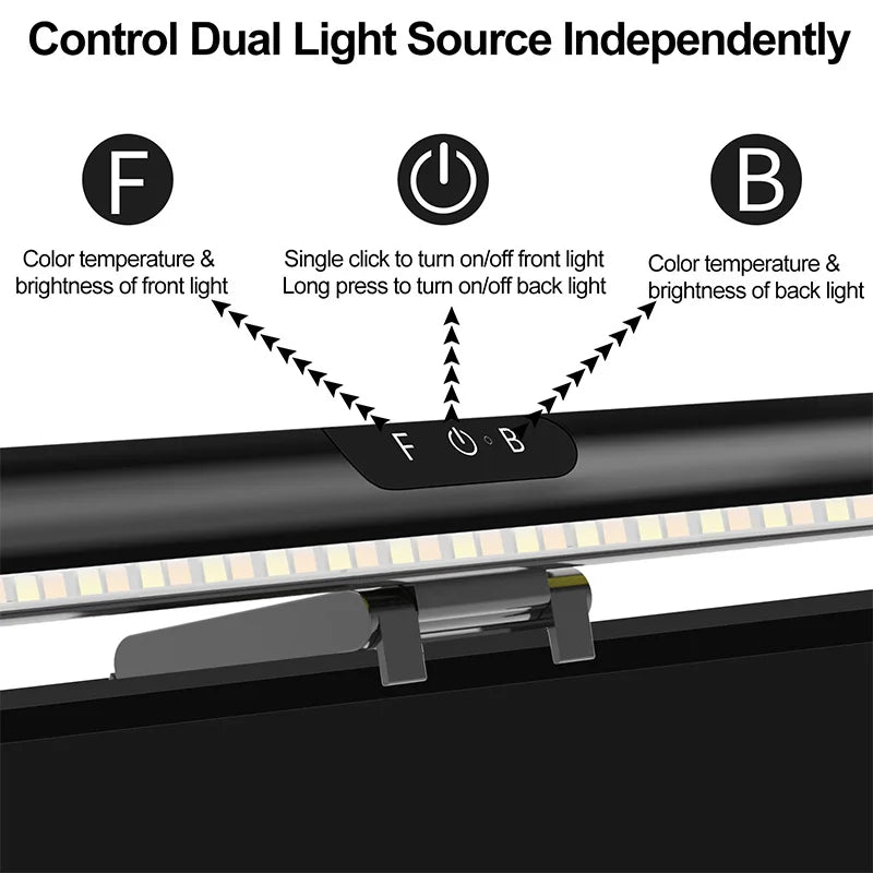 Computer Monitor Light Bar USB Powered Touch Dimming 4 Color Temperature